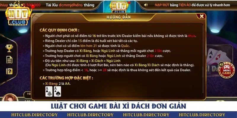 Chi tiết luật chơi game bài xì dách mới nhất 
